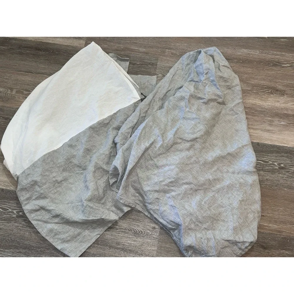 Pottery Barn Kids Belgian Flax Linen Crib Fitted Sheet & Matching Crib Skirt
